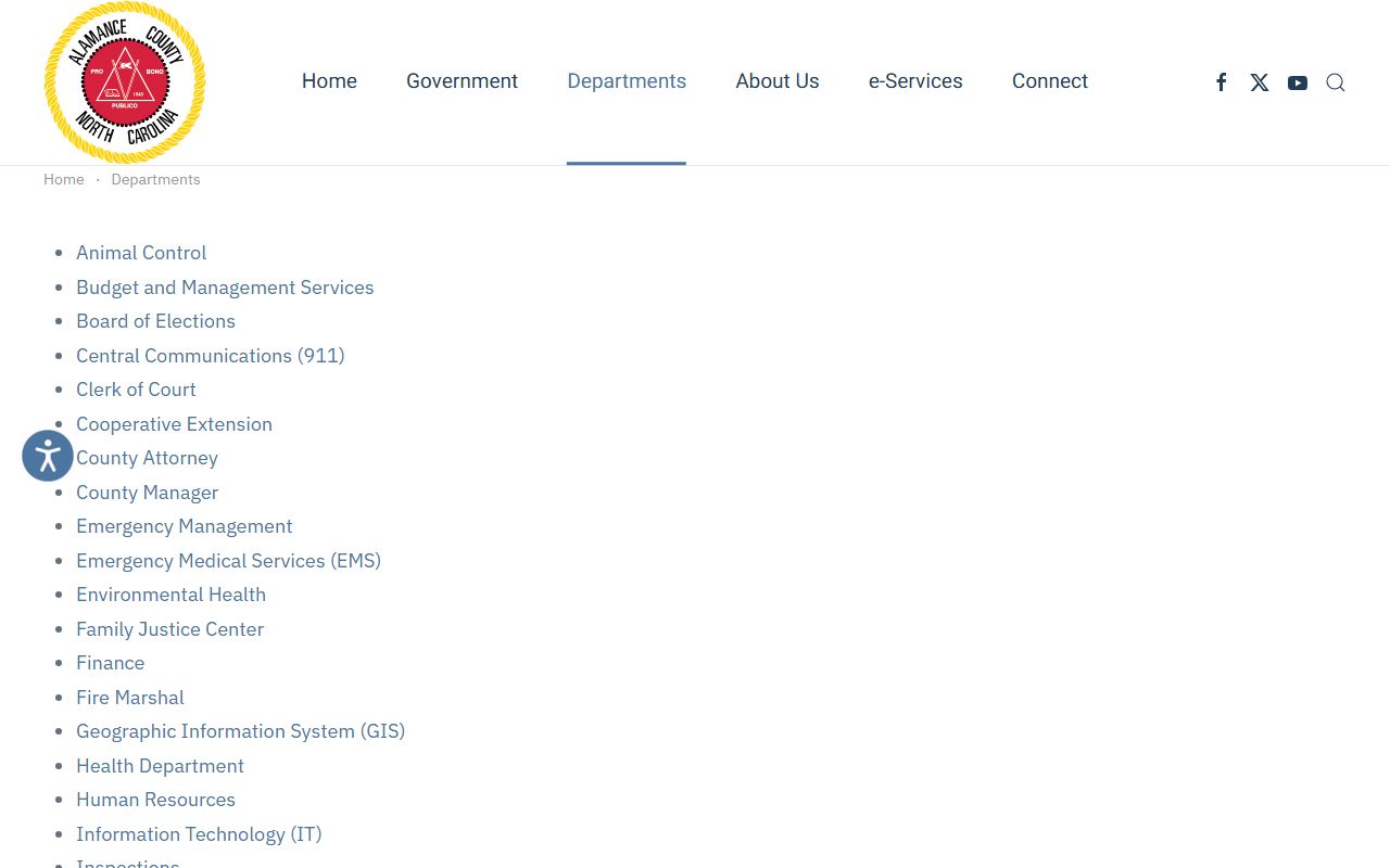 Alamance County Detention Center jail roster information page