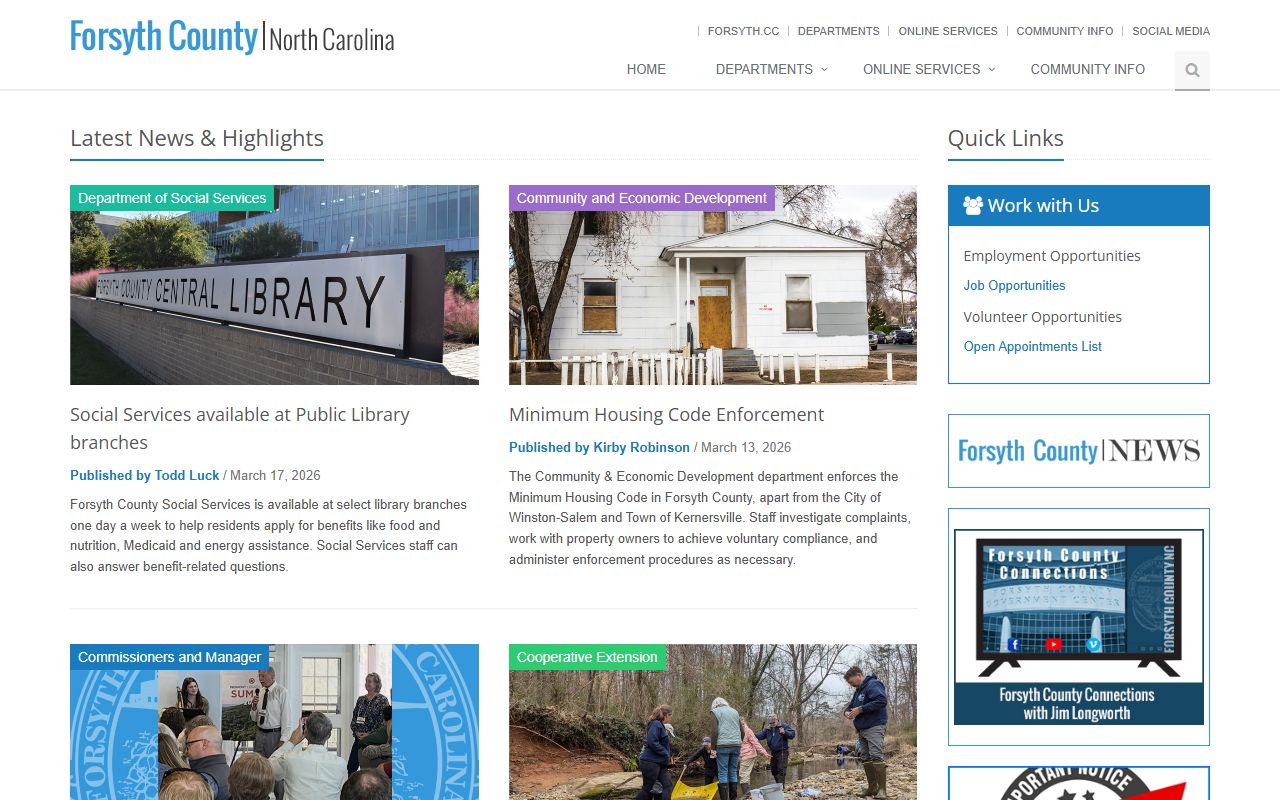 Forsyth County additional jail roster resource page