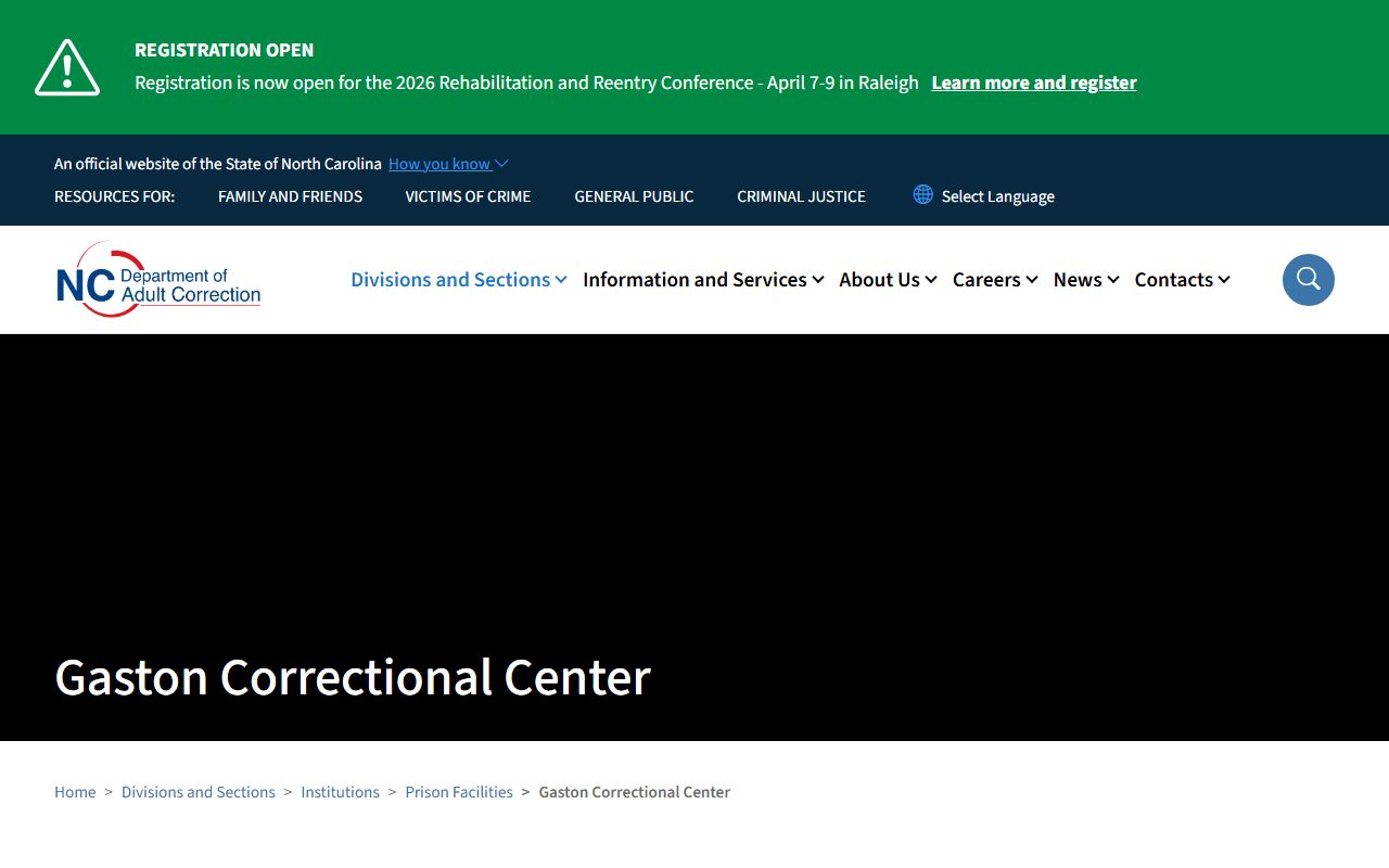 Gaston County Sheriff's Office jail roster resource page