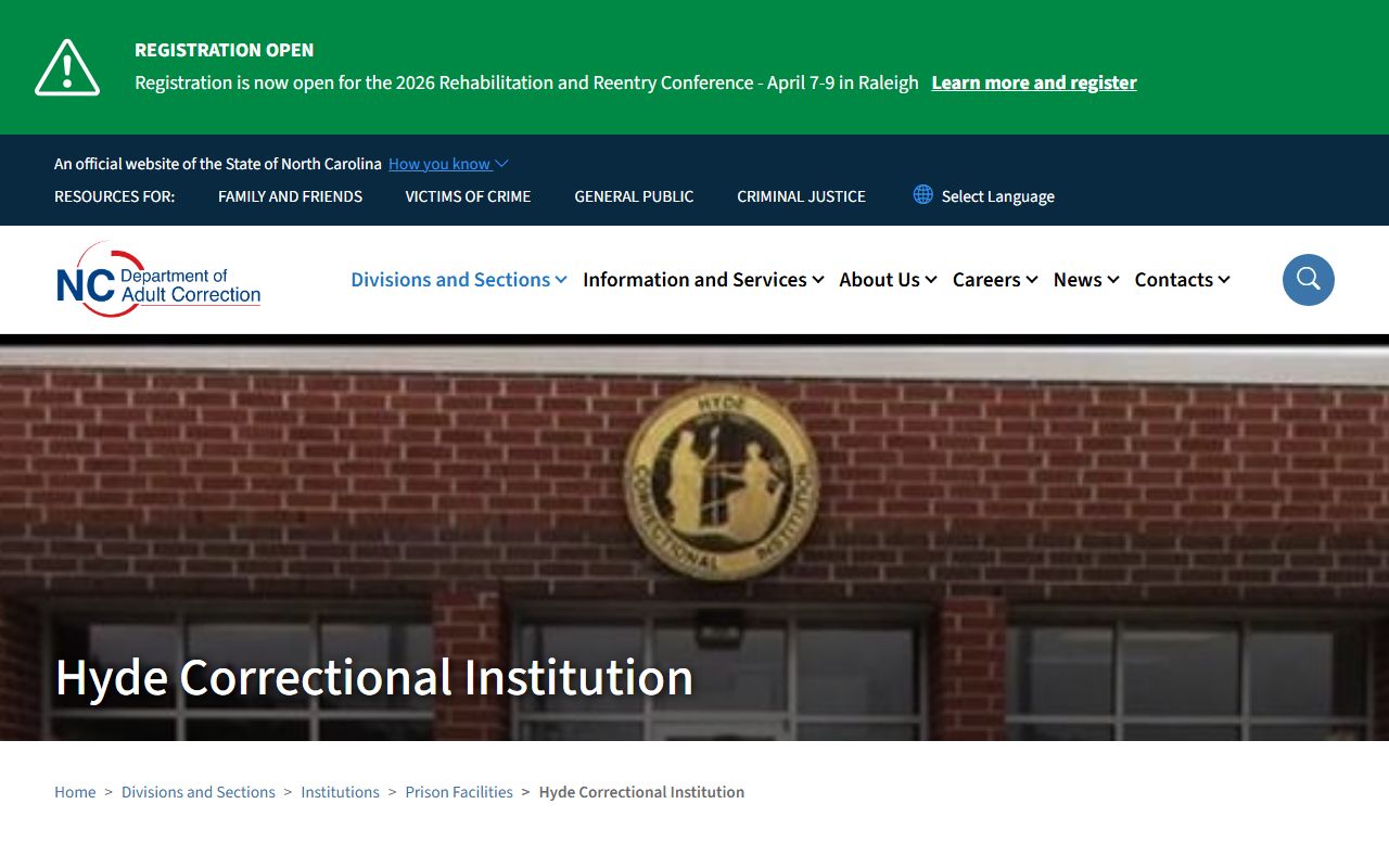 Hyde County Sheriff's Office jail roster and detention resources