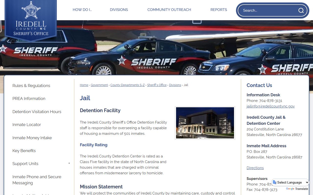Iredell County jail roster resources and detention information