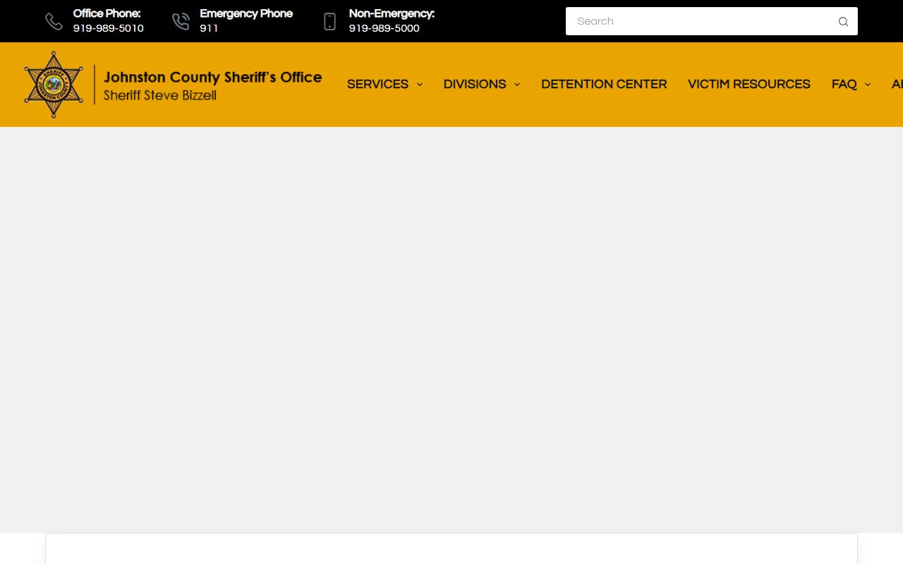 Johnston County Sheriff's Office website and jail roster information