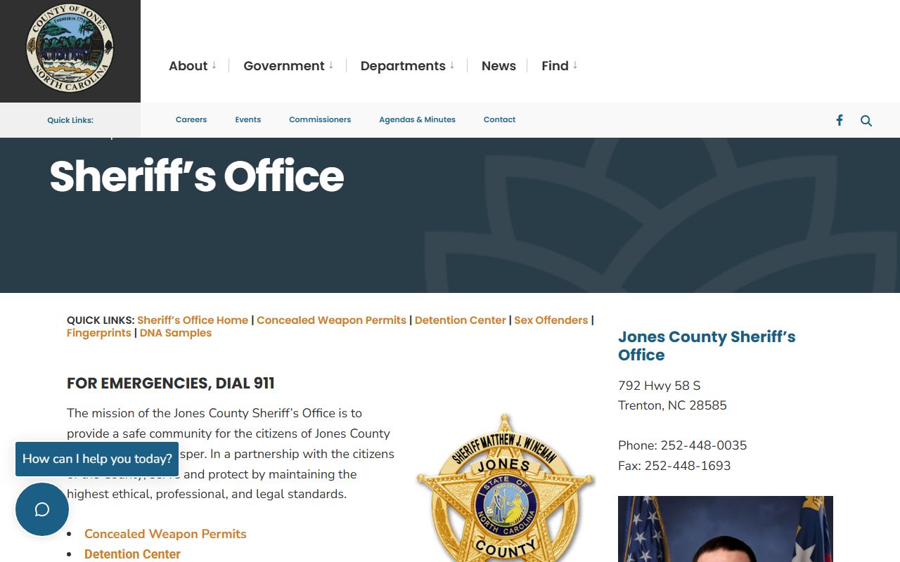 Jones County additional resources for jail roster and detention