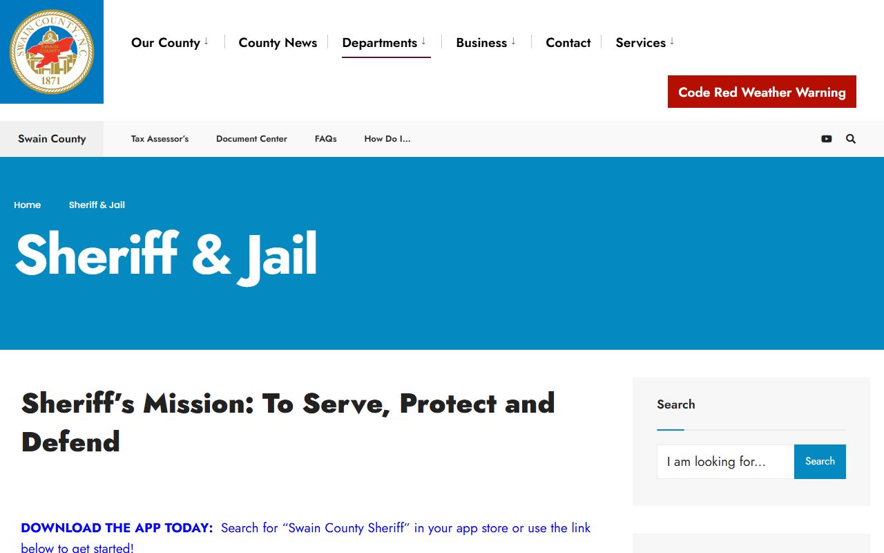 Swain County Sheriff's Office and detention center for jail roster information