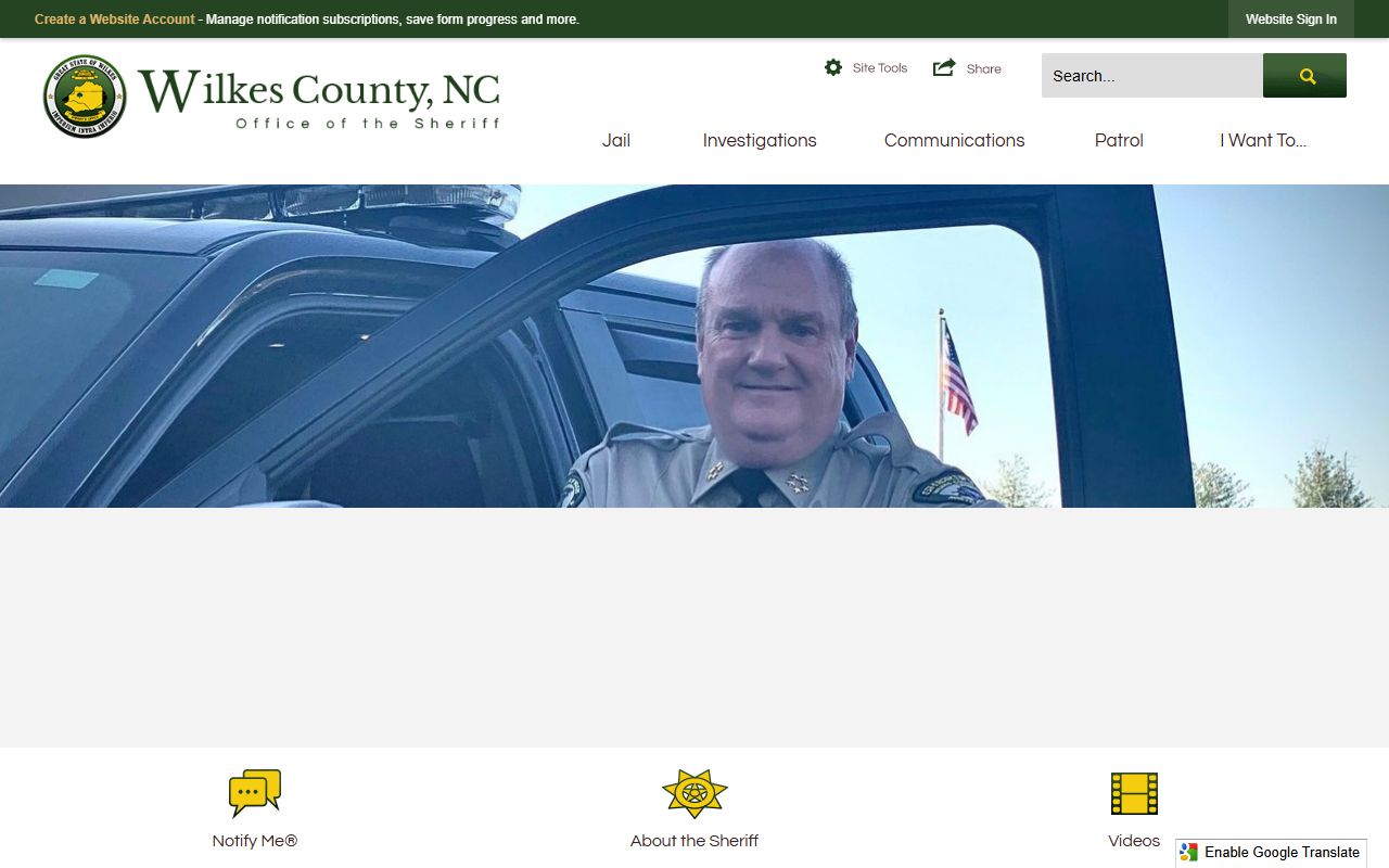 Wilkes County Sheriff's Office and detention center for jail roster information