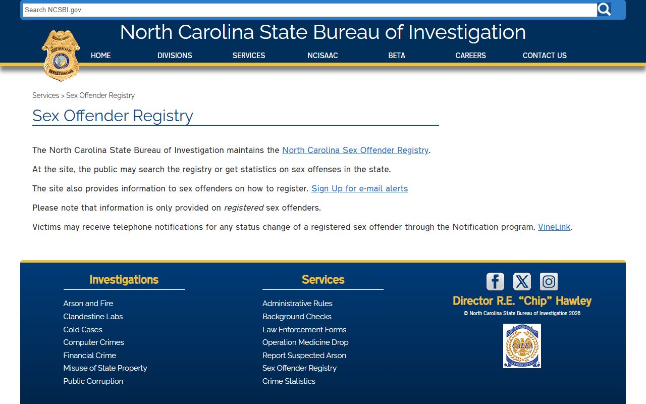 North Carolina sex offender registry search for jail roster records